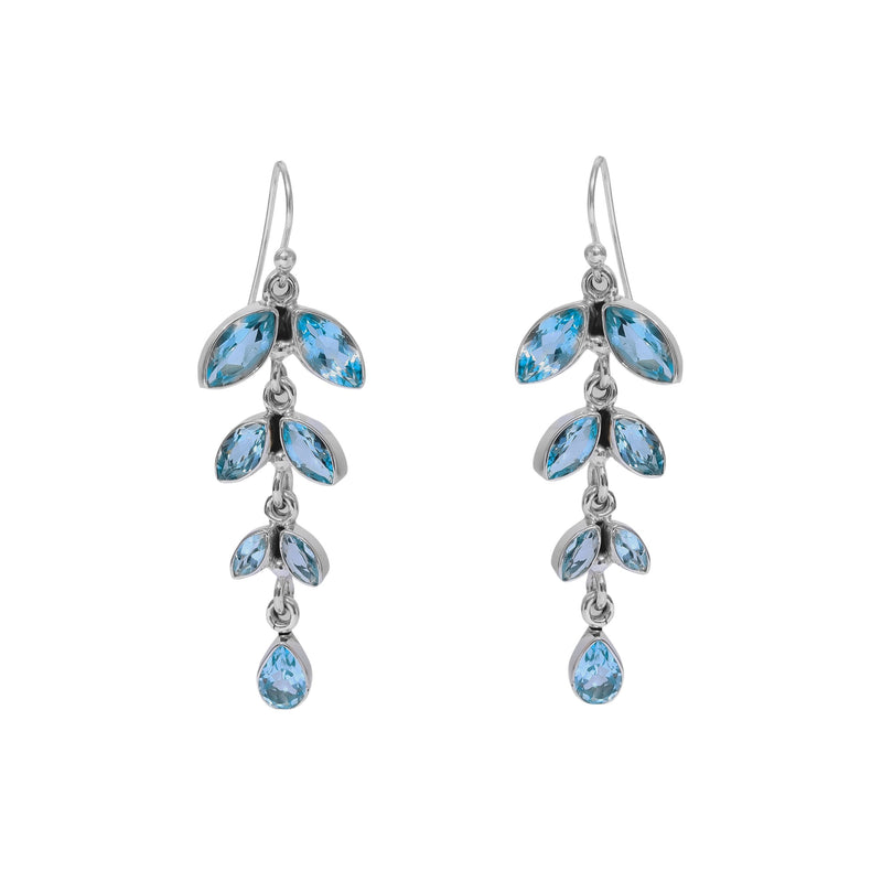 Sterling Silver Blue Topaz Earrings SSER73A