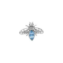 Sterling Silver Blue Topaz Bee Ring SSR98