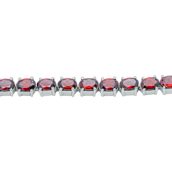 Sterling Silver Garnet Bracelet SSBR63