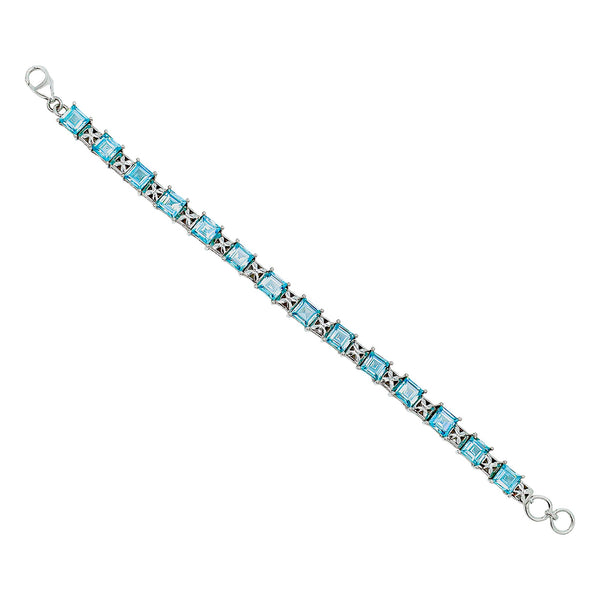 Sterling Silver Sky Blue Topaz Bracelet SSBR31