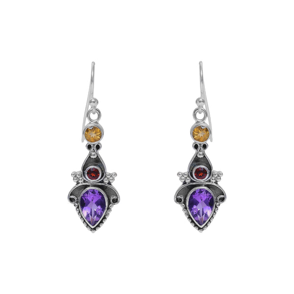 Sterling Silver Multi Gemstone Earrings SSER21