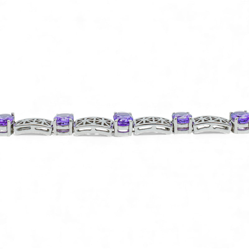 Sterling Silver Amethyst Bracelet SSBR37