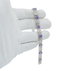 Sterling Silver Amethyst Bracelet SSBR58