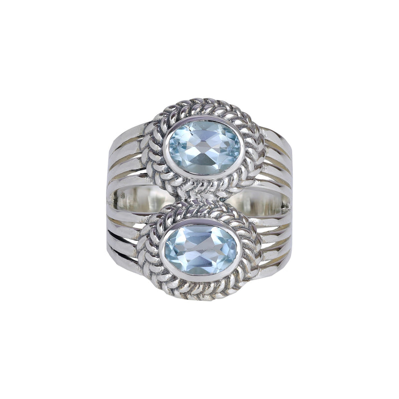Sterling Silver Blue Topaz Ring SSR86