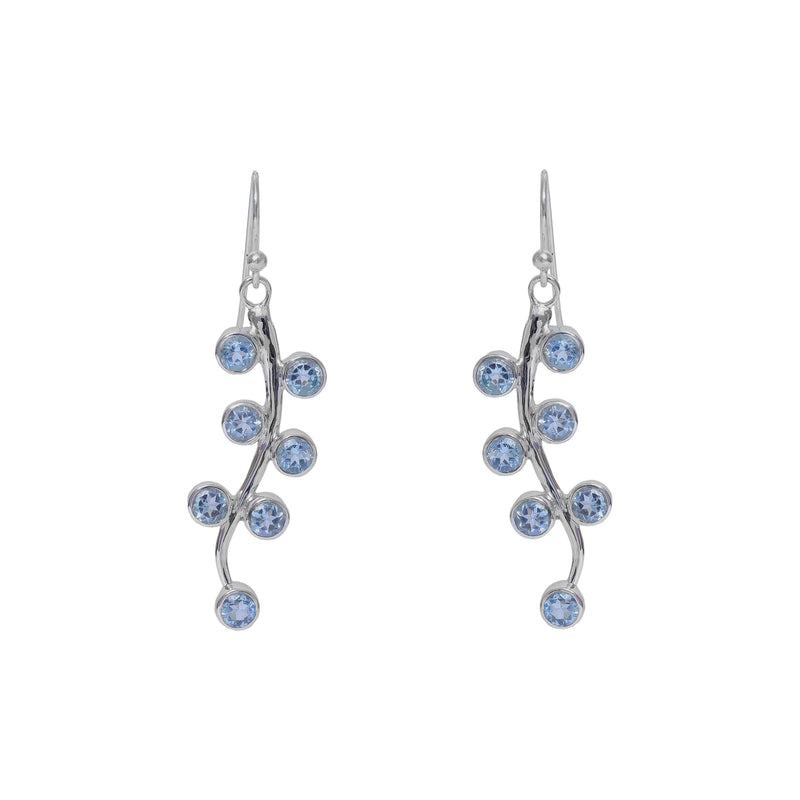 Sterling Silver Blue Topaz Earrings SSER129