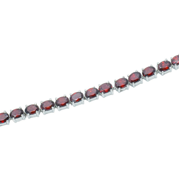 Sterling Silver Garnet Bracelet SSBR63