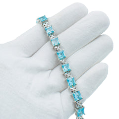 Sterling Silver Sky Blue Topaz Bracelet SSBR31