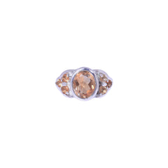 Sterling Silver Citrine Ring SSR420