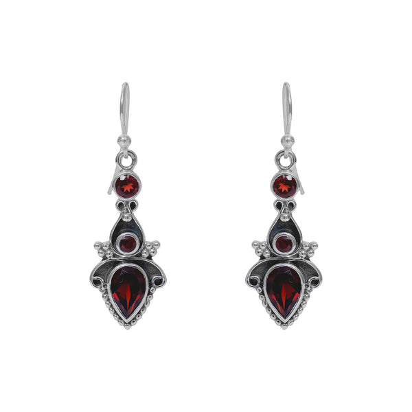 Sterling Silver Garnet Earrings SSER21