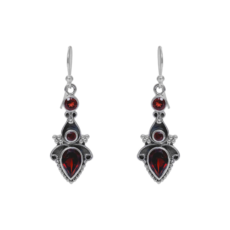 Sterling Silver Garnet Earrings SSER21