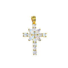 Sterling Silver Moonstone Cross Pendant SSP13
