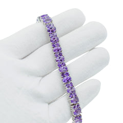 Sterling Silver Amethyst Bracelet SSBR50