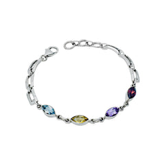 Sterling Silver Multi gemstone Bracelet SSBR21