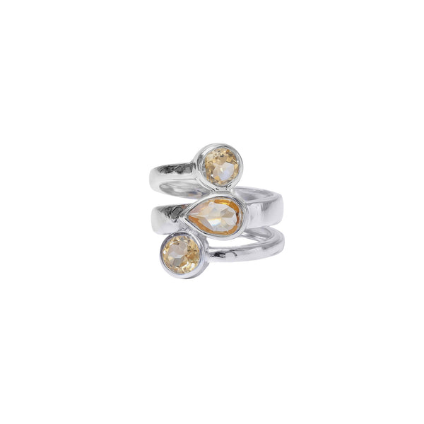 Sterling Silver Citrine Ring SSR422