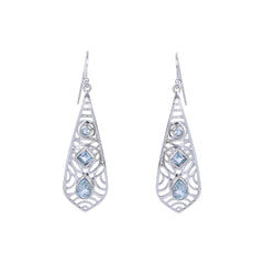 Sterling Silver Blue Topaz Earrings SSER276