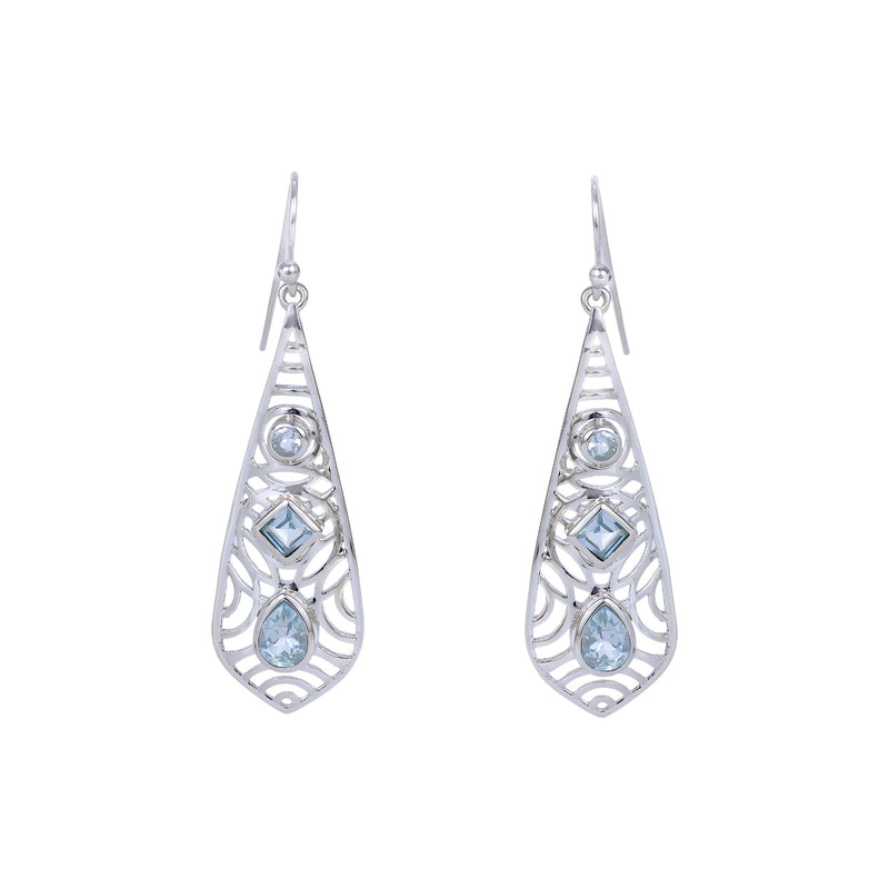 Sterling Silver Blue Topaz Earrings SSER276