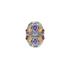 Sterling Silver Multi Gemstone Ring SSR332