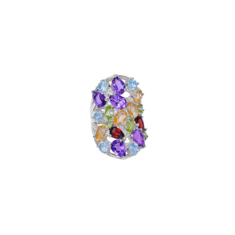 Sterling Silver Multi Gemstone Ring SSR365