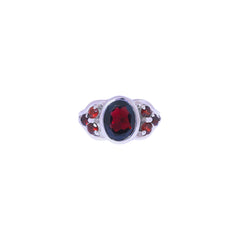 Sterling Silver Garnet Ring SSR420