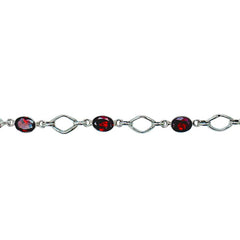 Sterling Silver Garnet Bracelet SSBR28