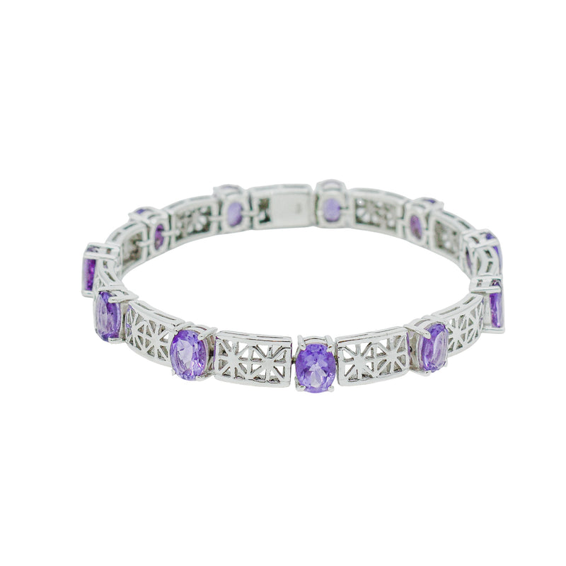 Sterling Silver Amethyst Bracelet SSBR37