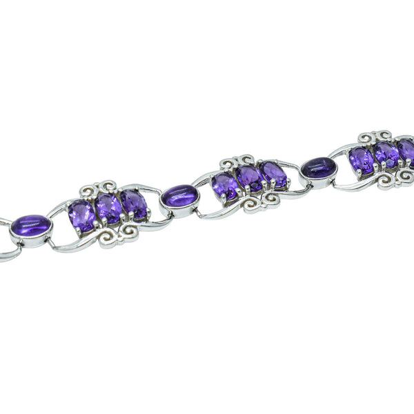 Sterling Silver Amethyst Bracelet SSBR18