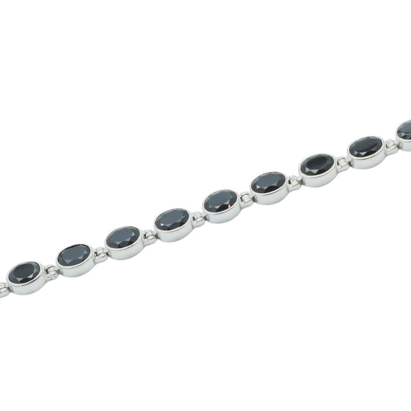 Sterling Silver Black Spinel Bracelet SSBR35