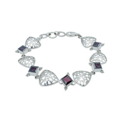 Sterling Silver Garnet Bracelet SSBR19
