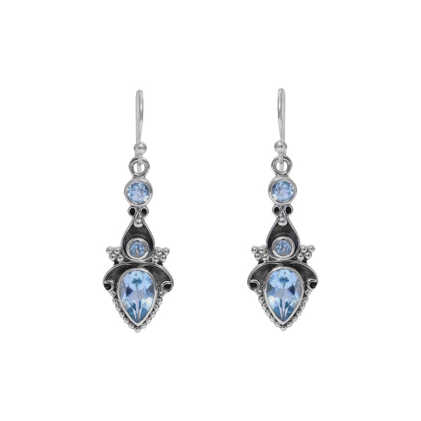 Sterling Silver Blue Topaz Earrings SSER21