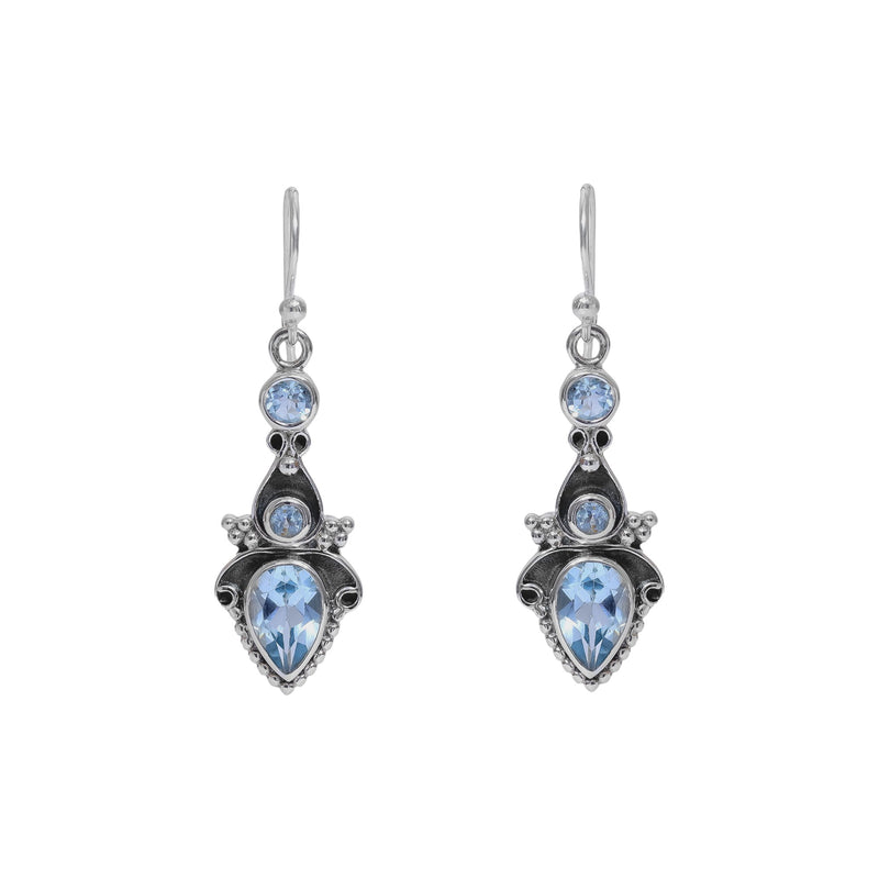 Sterling Silver Blue Topaz Earrings SSER21