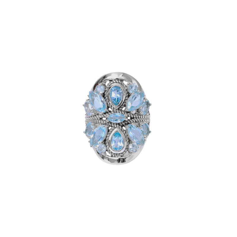 Sterling Silver Blue Topaz Ring SSR332
