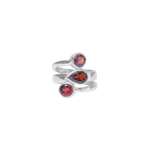 Sterling Silver Garnet Ring SSR422