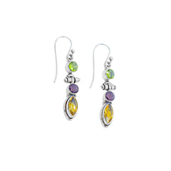 Sterling Silver Multi Gemstone Earrings SSER158