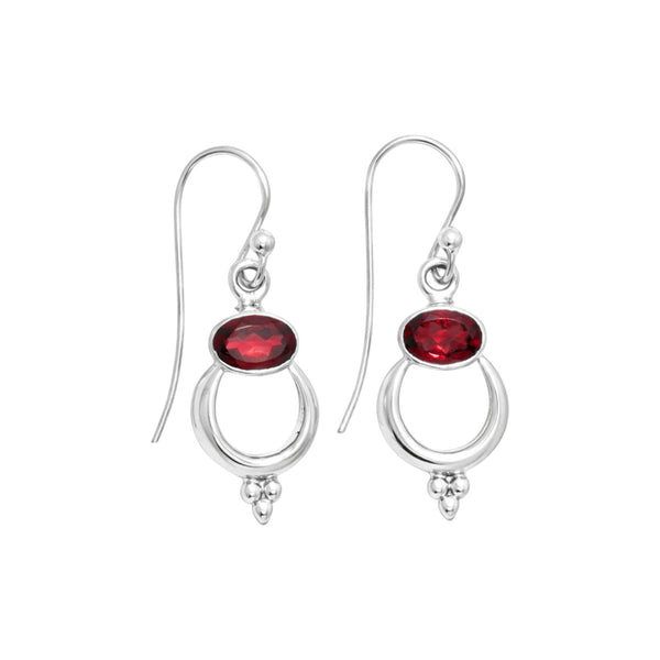 Sterling Silver Garnet Earrings SSER104