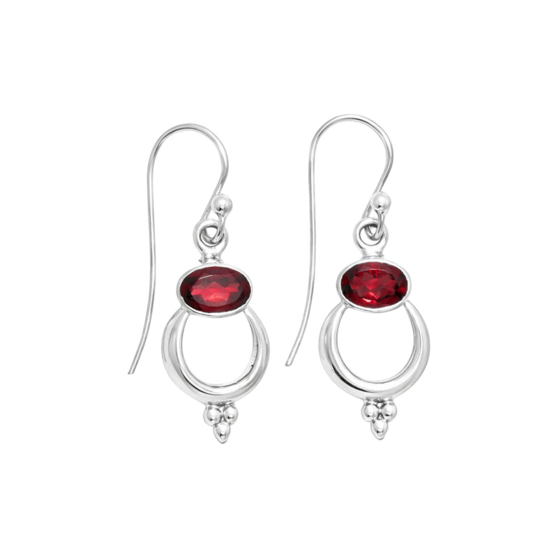 Sterling Silver Garnet Earrings SSER104