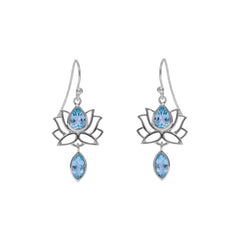 Sterling Silver Blue Topaz Earrings SSER151