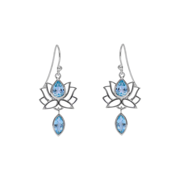 Sterling Silver Blue Topaz Earrings SSER151