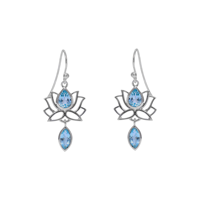 Sterling Silver Blue Topaz Earrings SSER151