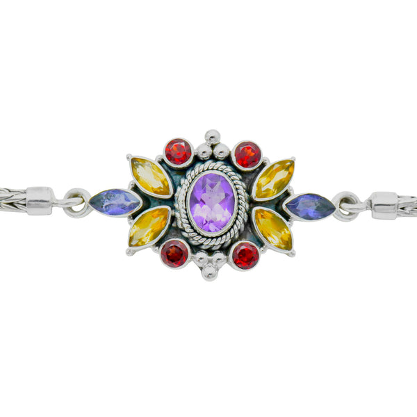 Sterling Silver Multi gemstone Bracelet SSBR26