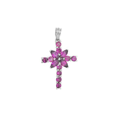 Sterling Silver Rhodolite Cross Pendant SSP13