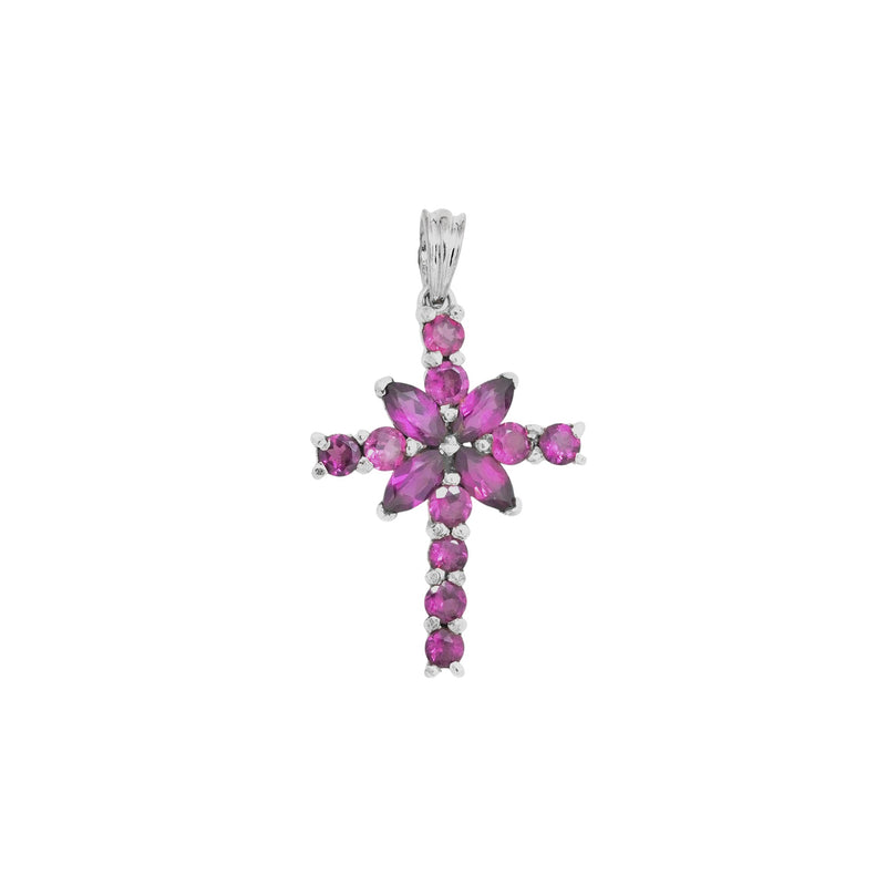 Sterling Silver Rhodolite Cross Pendant SSP13
