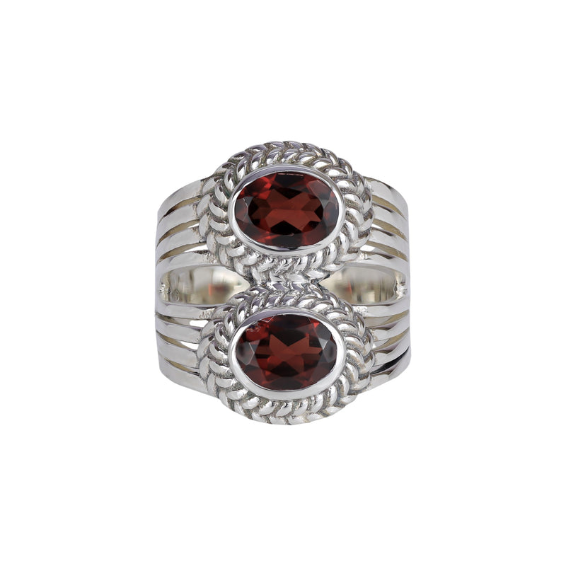 Sterling Silver Garnet Ring SSR86
