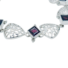 Sterling Silver Garnet Bracelet SSBR19