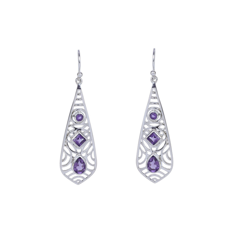 Sterling Silver Amethyst Earrings SSER276