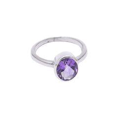 Sterling Silver Amethyst Ring SSR111