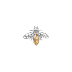 Sterling Silver Citrine Bee Ring SSR98