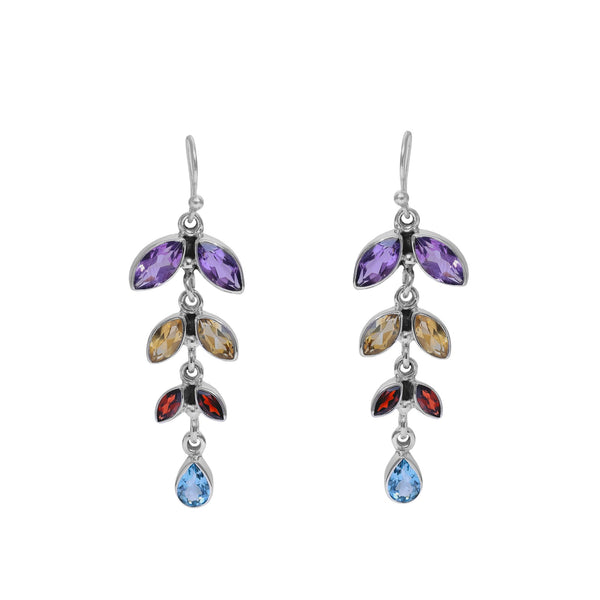 Sterling Silver Multi Gemstone Earrings SSER73A