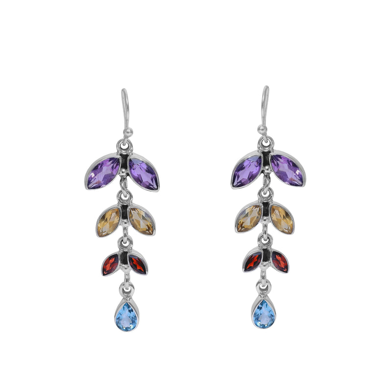 Sterling Silver Multi Gemstone Earrings SSER73A