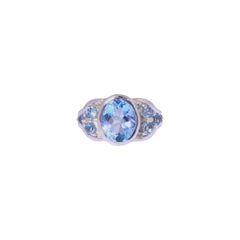 Sterling Silver Blue Topaz Ring SSR420