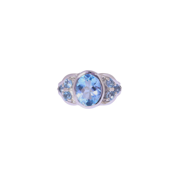 Sterling Silver Blue Topaz Ring SSR420